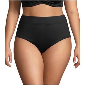 Lands' End High Waisted Bikini Bottoms in Black Women's Plus Size 22W